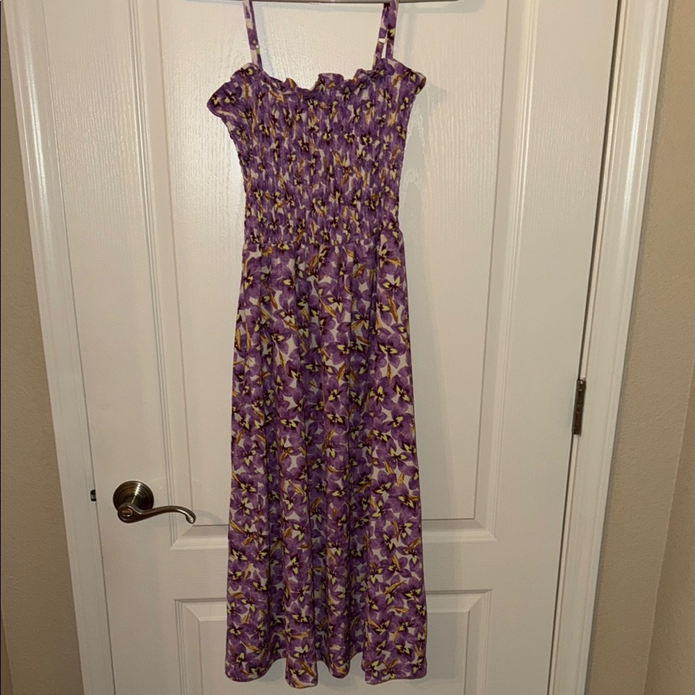 Floral Purple Midi Dress